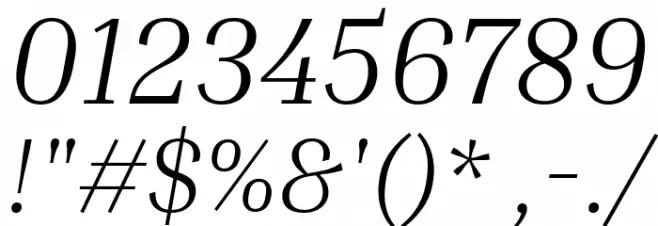 Inria Serif Light Italic Polices AUTRES CHARS