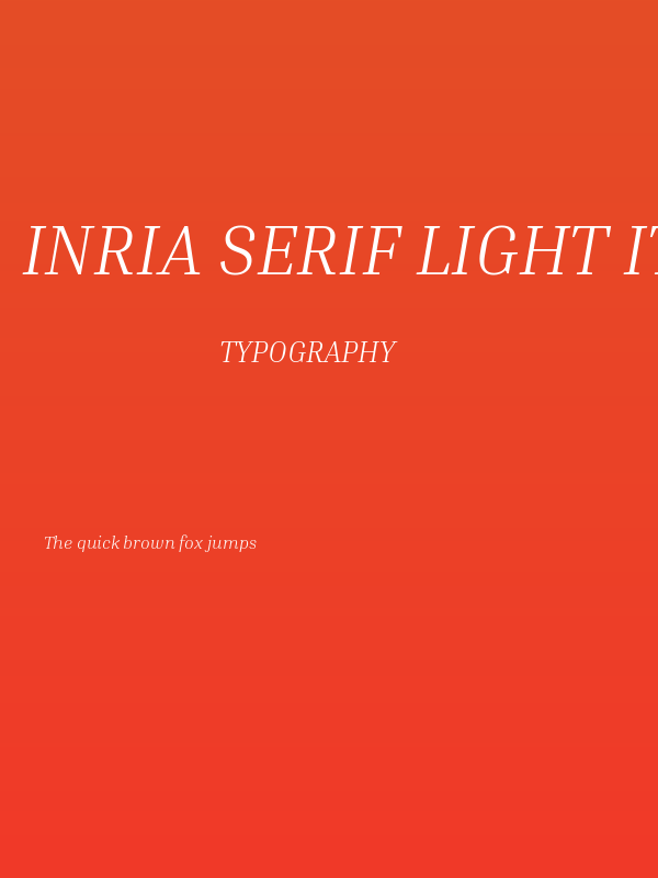 Inria Serif Light Italic Poster