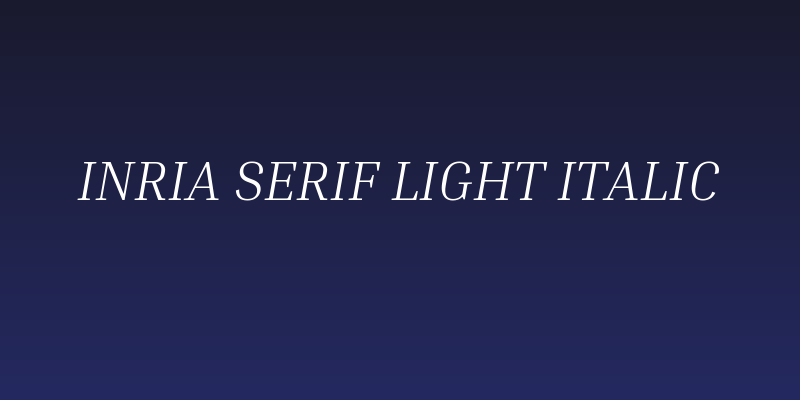 Inria Serif Light Italic Social Header