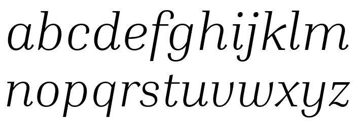 Inria Serif Light Italic Font LOWERCASE