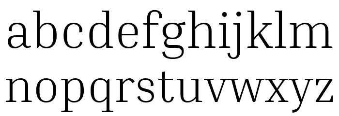 Inria Serif Light Font LOWERCASE
