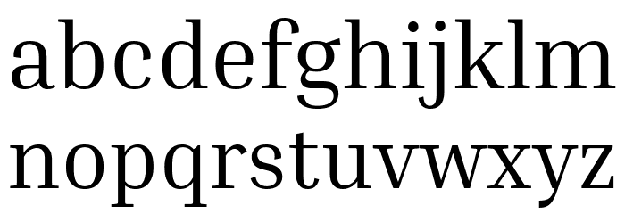 Inria Serif Regular Font LOWERCASE