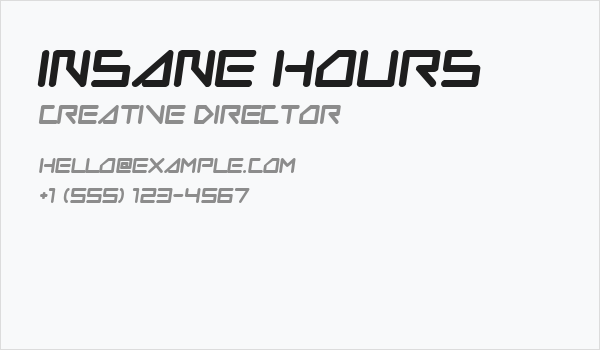Insane Hours Business Card
