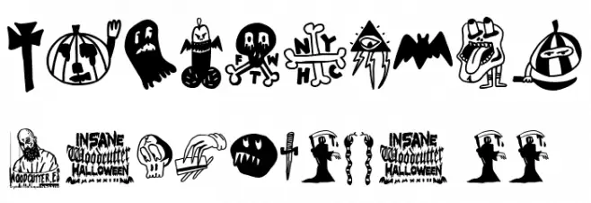 Insane Woodcutter Halloween Schriftart Anderer Schreiben