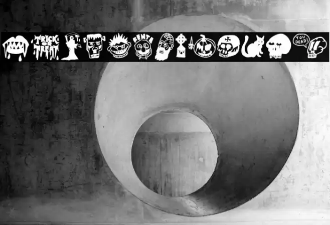 Insane Woodcutter Halloween Schriftart examples