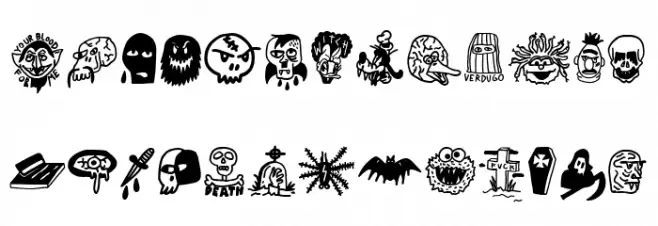 Insane Woodcutter Halloween Font LOWERCASE
