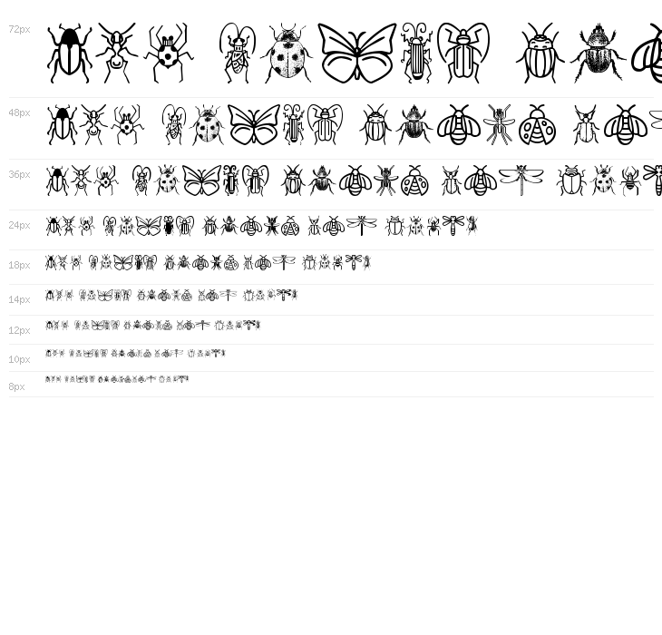 Insect Icons Waterfall