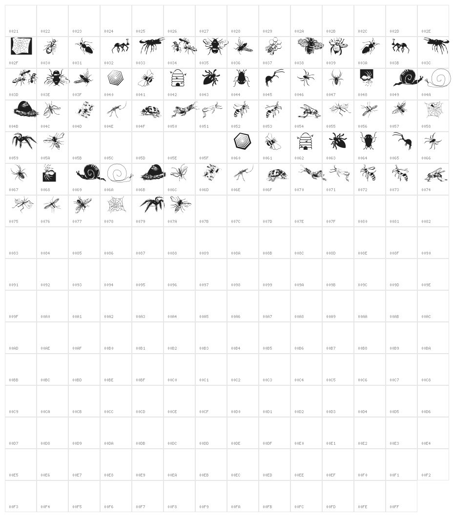 Insects07 Character Map