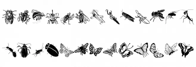 Insects Шрифта ВЕРХНИЙ