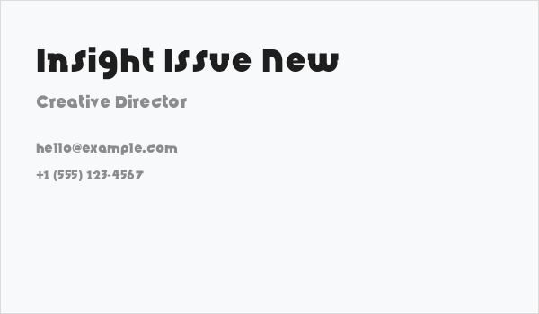 Insight Issue New Business Card