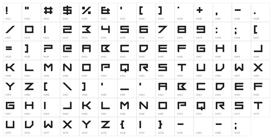 Insomniax Character Map