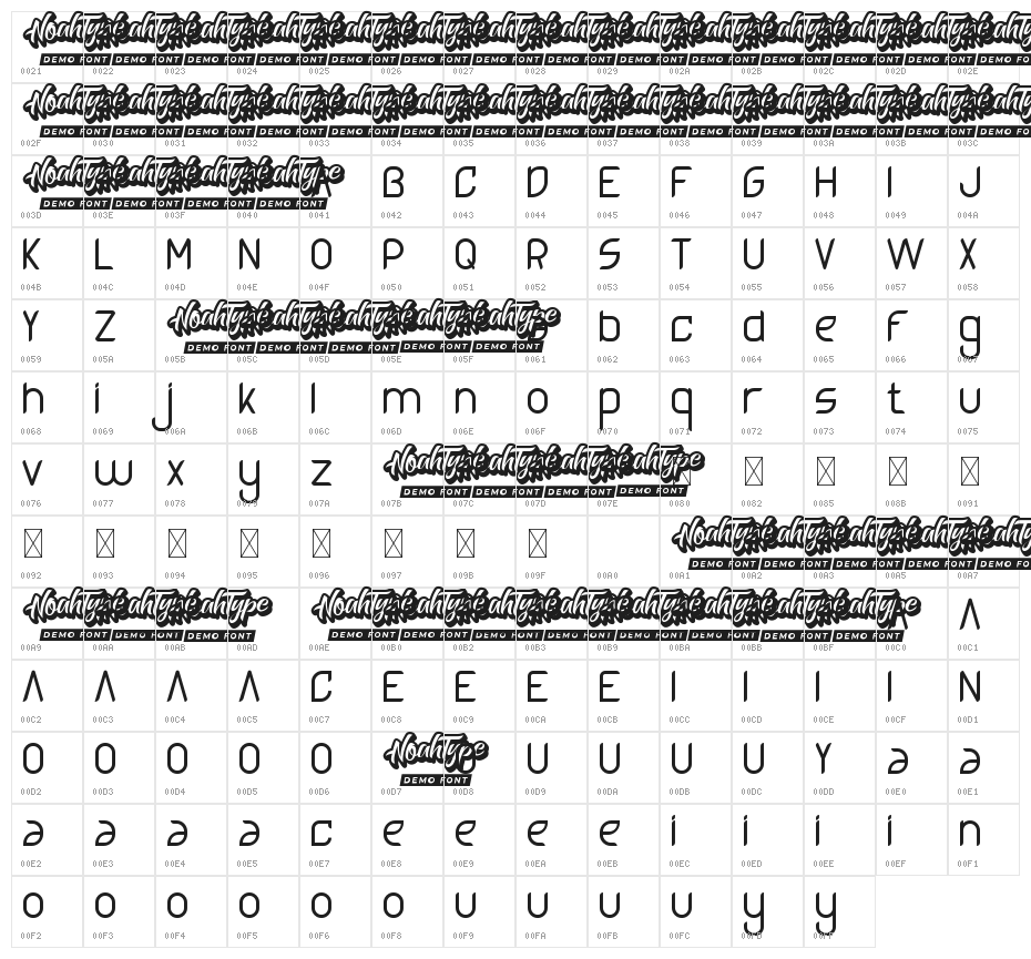 Inspace Demo Character Map
