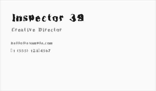 Inspector 39 Business Card