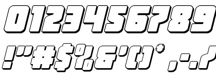 Inspector General 3D Italic Font OTHER CHARS