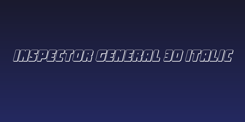 Inspector General 3D Italic Social Header