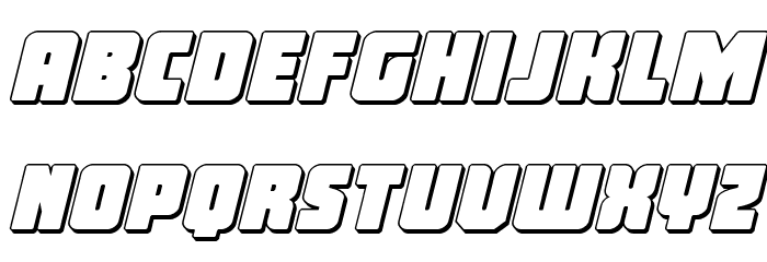 Inspector General 3D Italic Font LOWERCASE