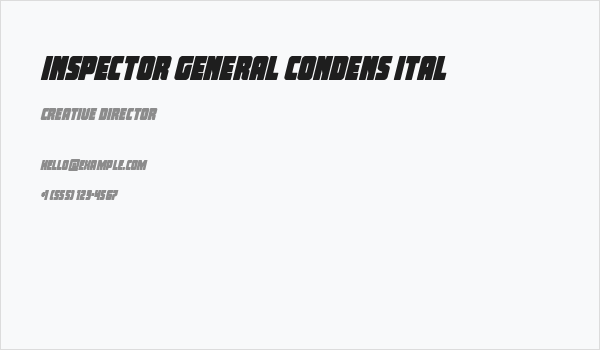 Inspector General Condens Ital Business Card