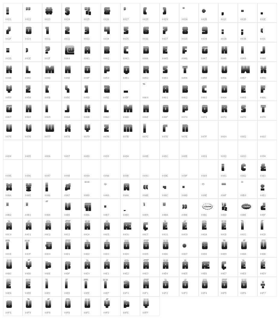 Inspector General Halftone Character Map