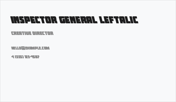 Inspector General Leftalic Business Card