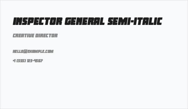 Inspector General Semi-Italic Business Card