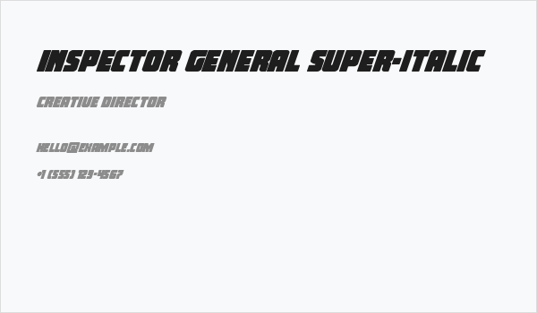 Inspector General Super-Italic Business Card