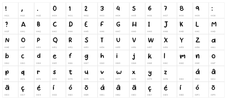 Inspiramaah Regular Character Map