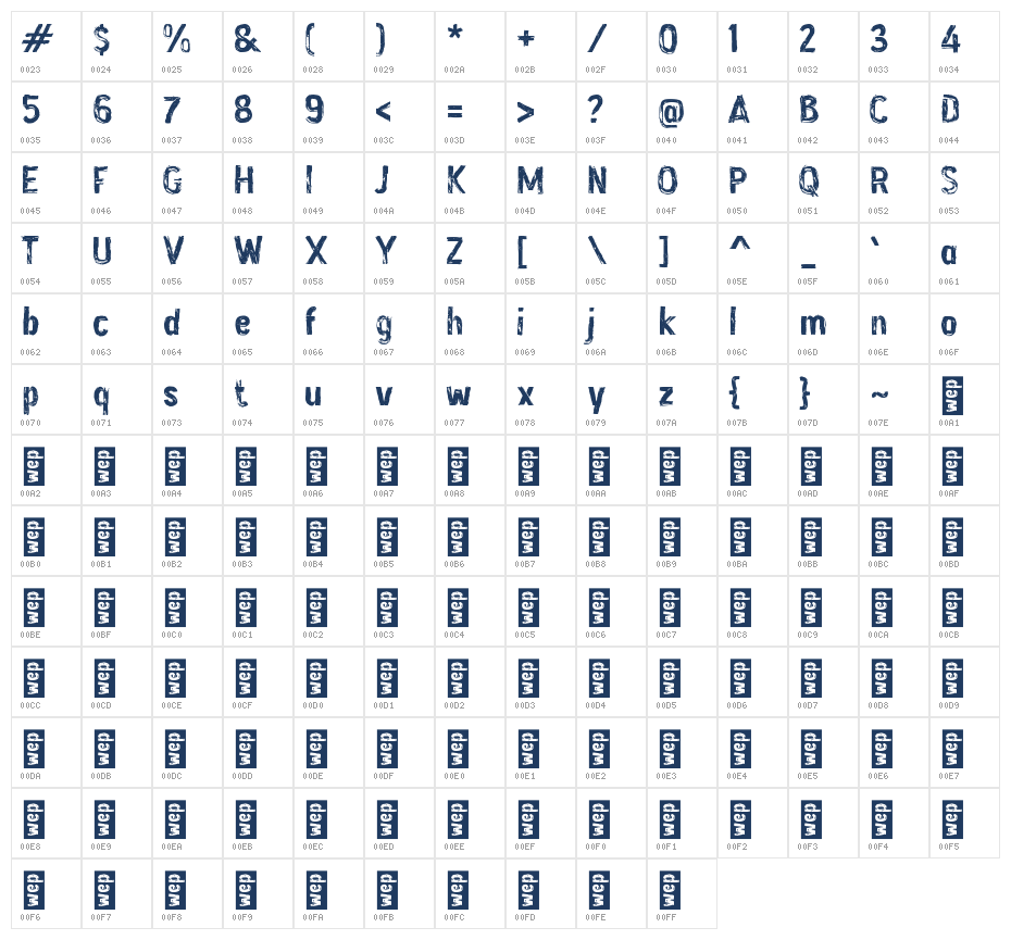 Inspirough Character Map