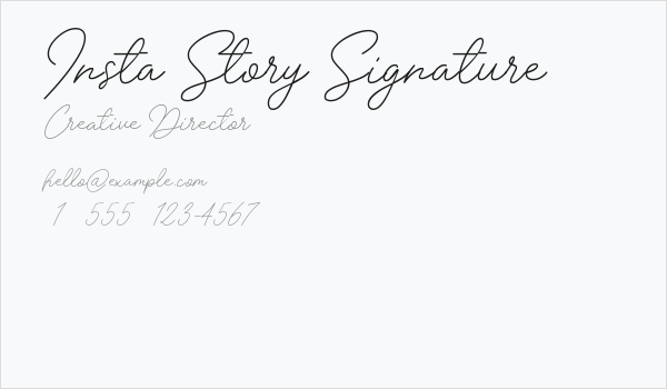 Insta Story Signature Business Card