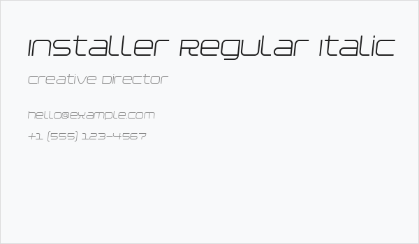 Installer Regular Italic Business Card