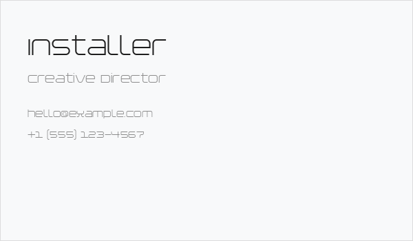 Installer Business Card