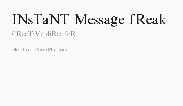 Instant Message Freak Business Card