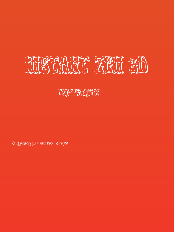 Instant Zen 3D Poster