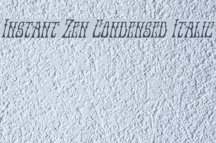 Instant Zen Condensed Italic Font examples