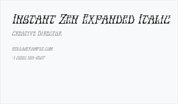 Instant Zen Expanded Italic Business Card