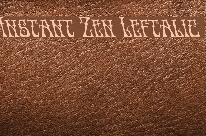Instant Zen Leftalic Font examples