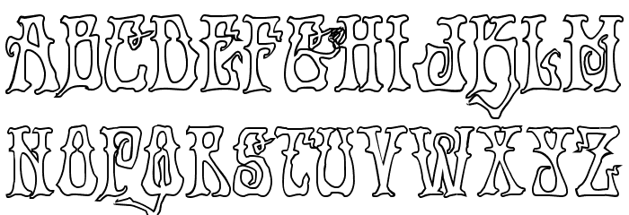 Instant Zen Outline Font LOWERCASE