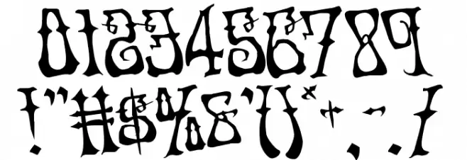 Instant Zen Rotated Font OTHER CHARS