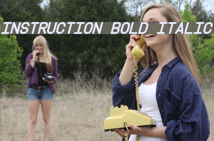 Instruction Bold Italic Font examples