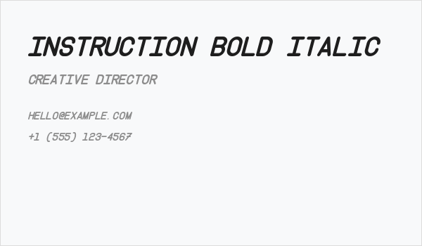 Instruction Bold Italic Business Card