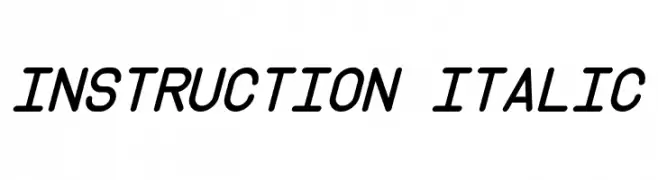 Instruction Italic  Frei Schriftart Herunterladen