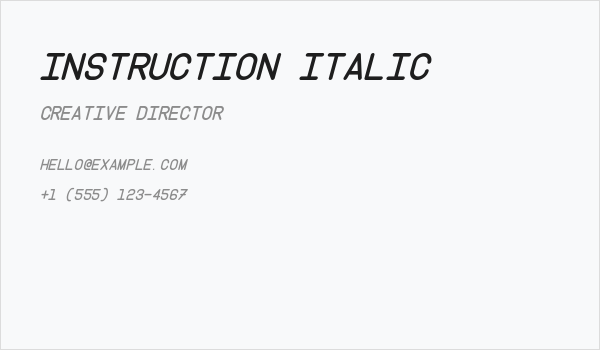 Instruction Italic Business Card