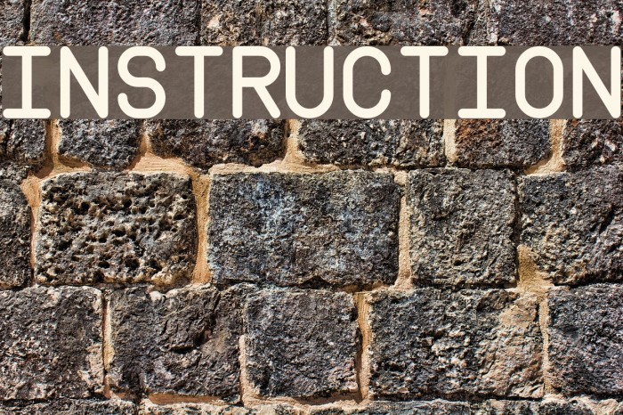 Instruction Font examples