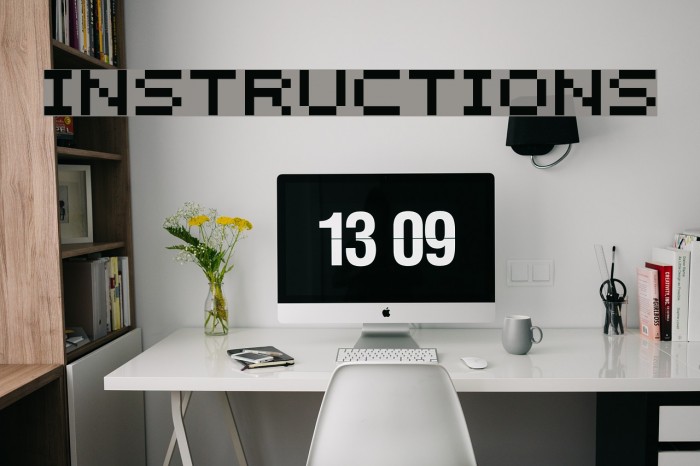 Instructions Font examples