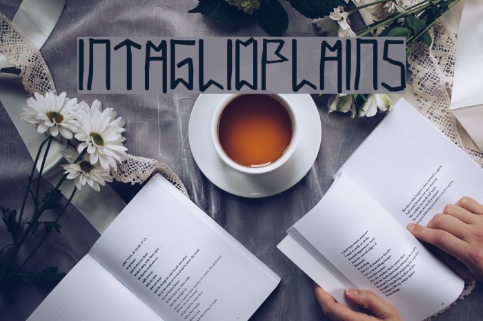 IntaglioPlains Font examples