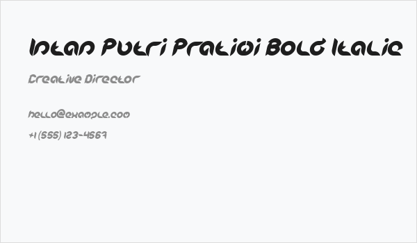 Intan Putri Pratiwi Bold Italic Business Card