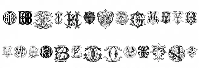 Intellecta Monograms Random Samples Eleven Font Litere mari