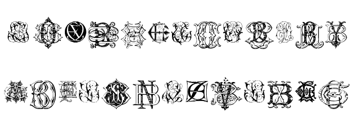 Intellecta Monograms Random Samples Eleven Font LOWERCASE