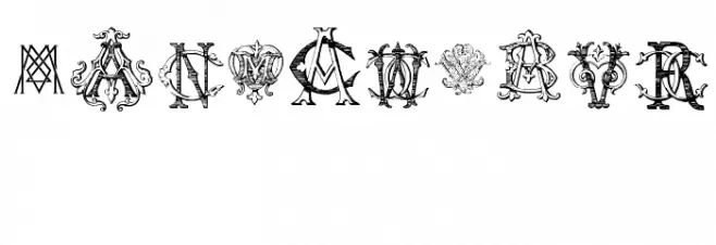 Intellecta Monograms Random Samples Five Font OTHER CHARS