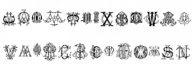 Intellecta Monograms Random Samples Five Fonte MAIÚSCULAS