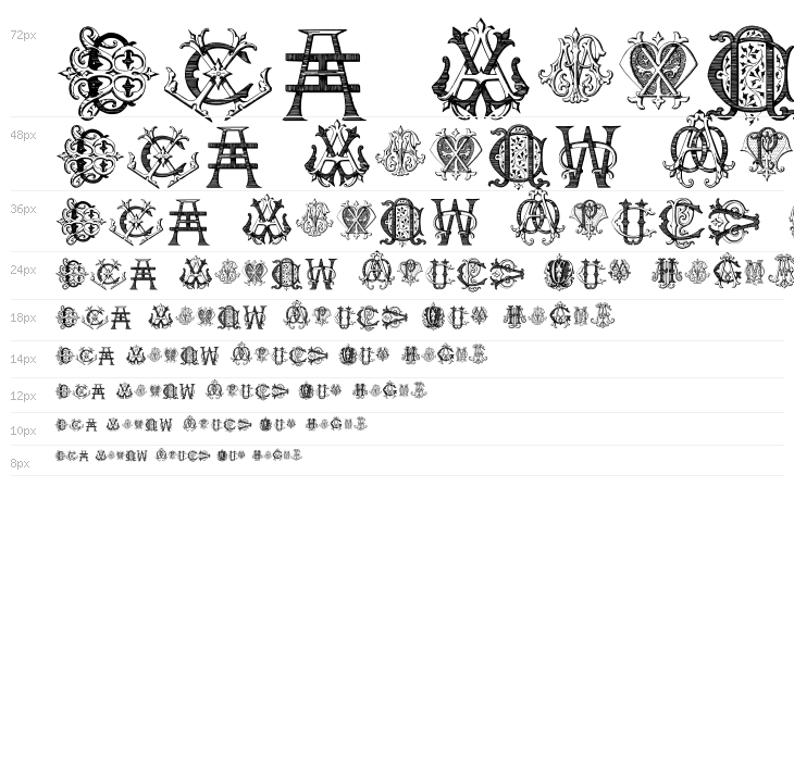 Intellecta Monograms Random Samples Five Waterfall